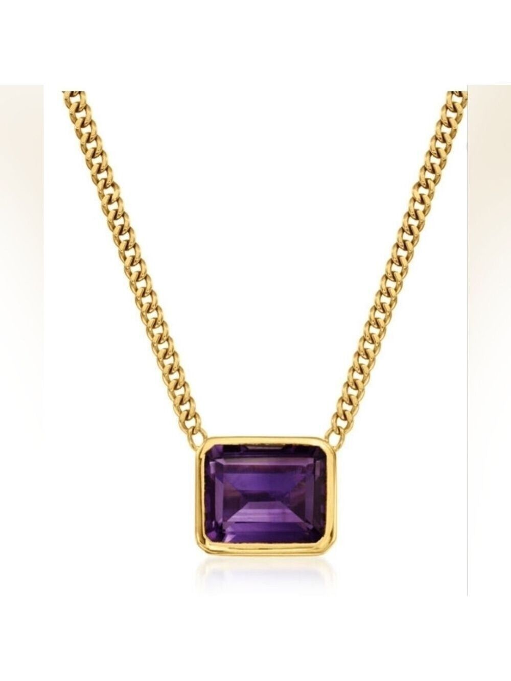 6.25 Carat Amethyst Necklace in 18kt Gold Over Sterling. 20"